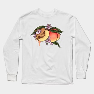 Peach Skull Long Sleeve T-Shirt